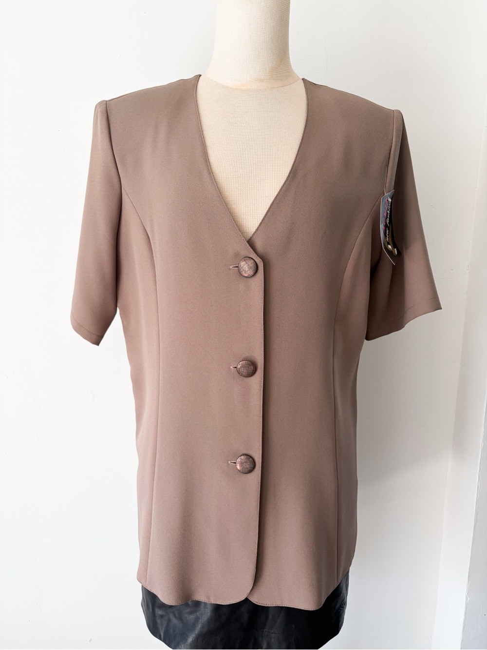Vintage AGMIR Brown Short Sleeve Blouse Top – EU 42 (US L) – Made in Europe